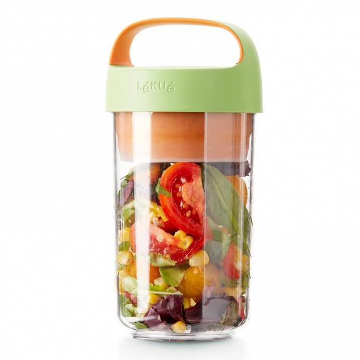Tarro con tapa, contenedor y cuchara para llevar, Jar To Go Organic 600 ml  - Silicona - Lékué