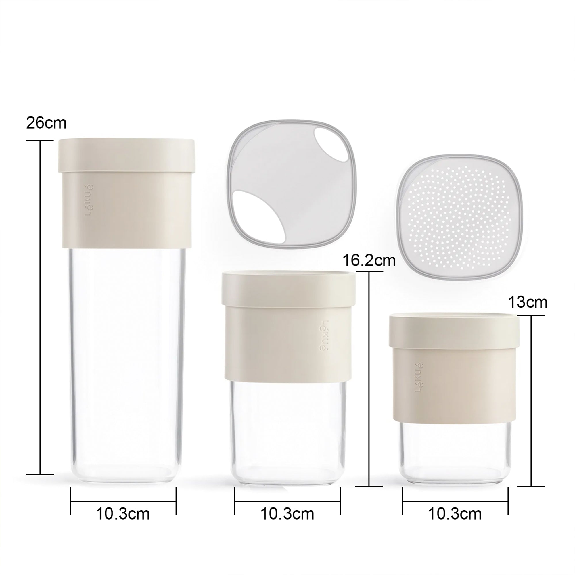 Set de 3 Contenedores Plegables Beige – Lékué