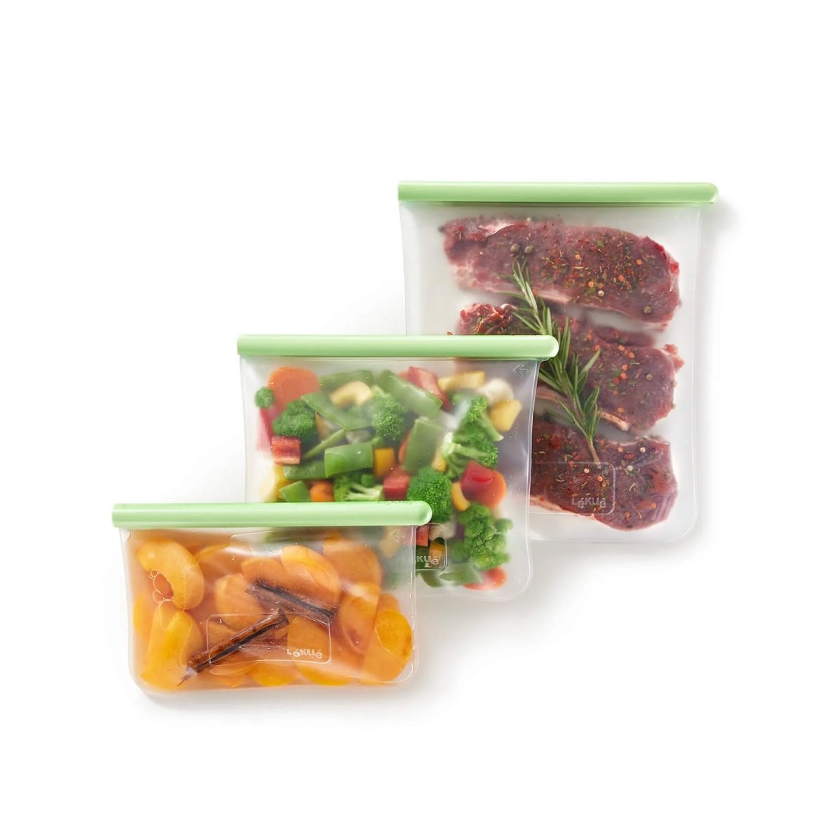 3 Bolsas Reutilizables Planas Silicona Platino Lékué - shop_name