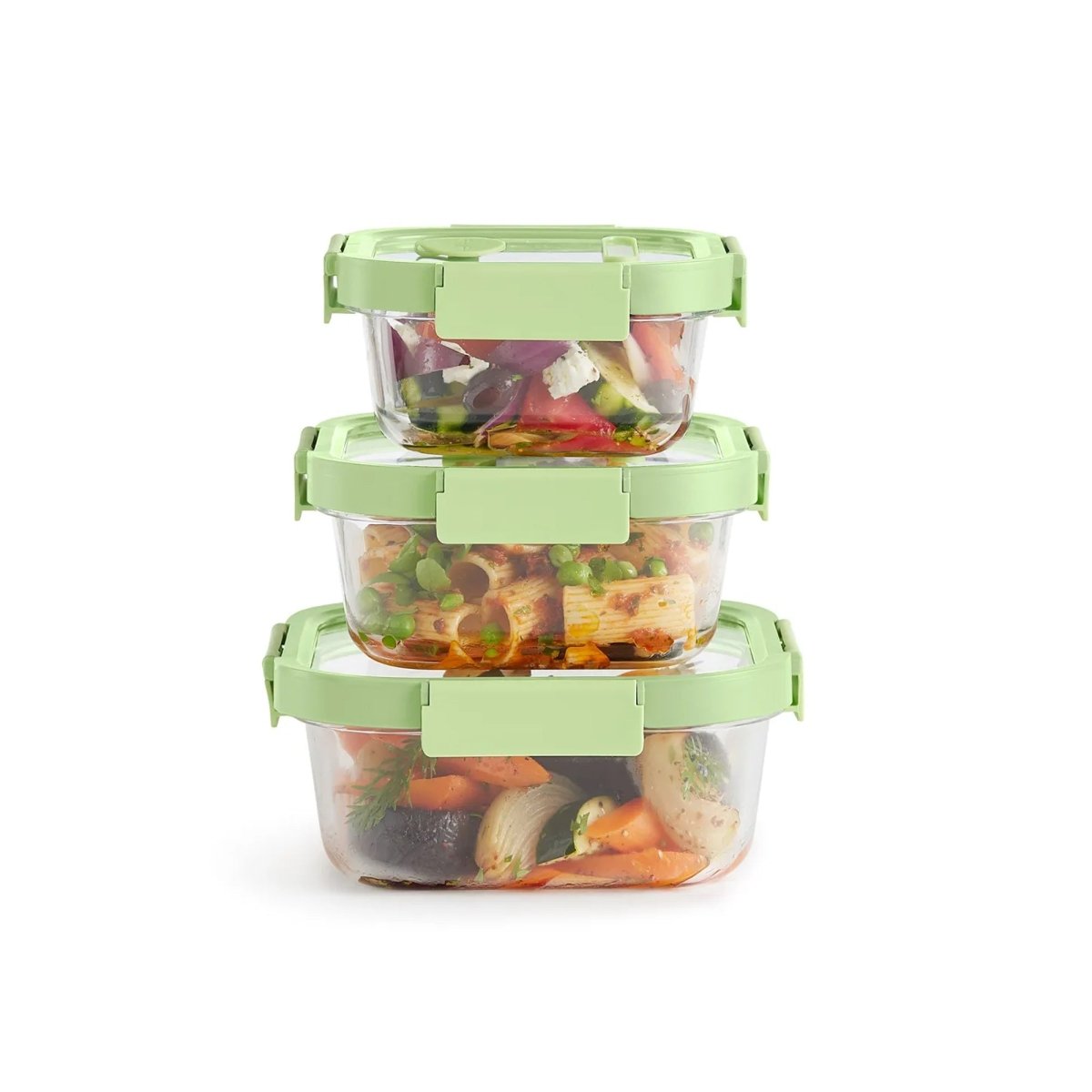 3 Recipientes Cuadrados 100% Herméticos Cristal Lékué - shop_name