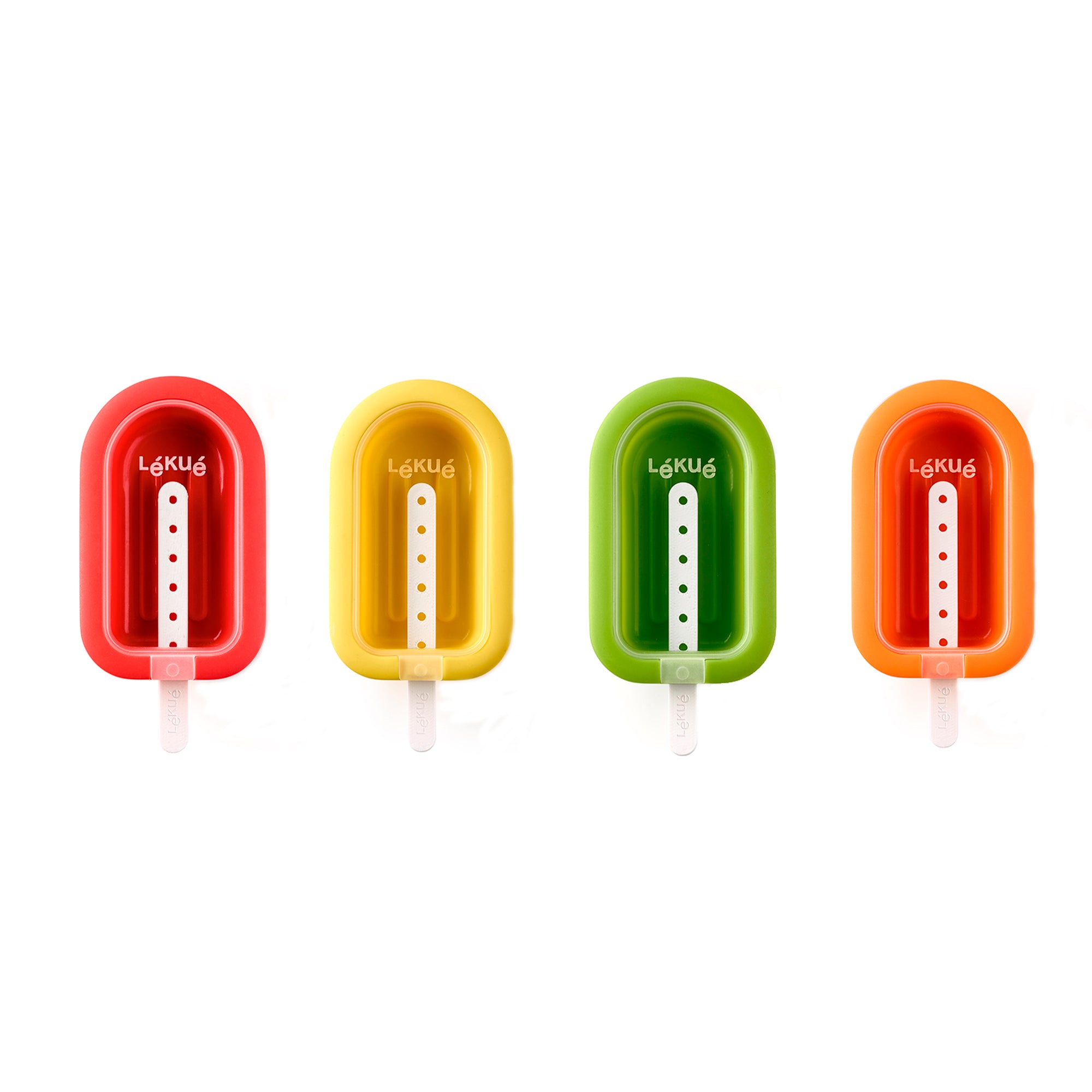 4 Moldes Clásicos para Paletas de Hielo Varios Colores Lékué