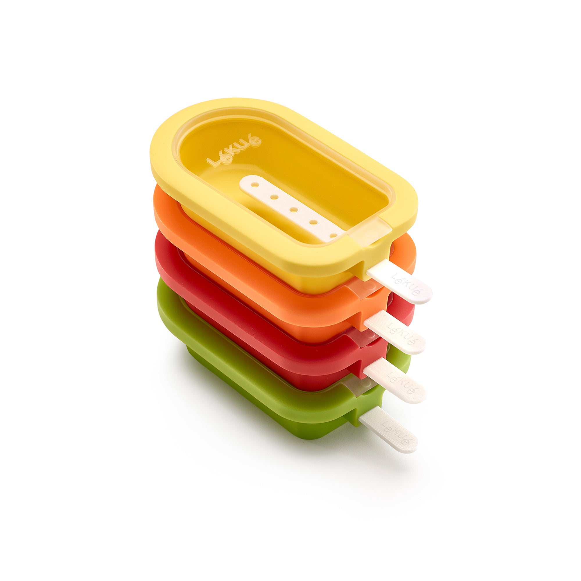 4 Moldes Clásicos para Paletas de Hielo Varios Colores Lékué