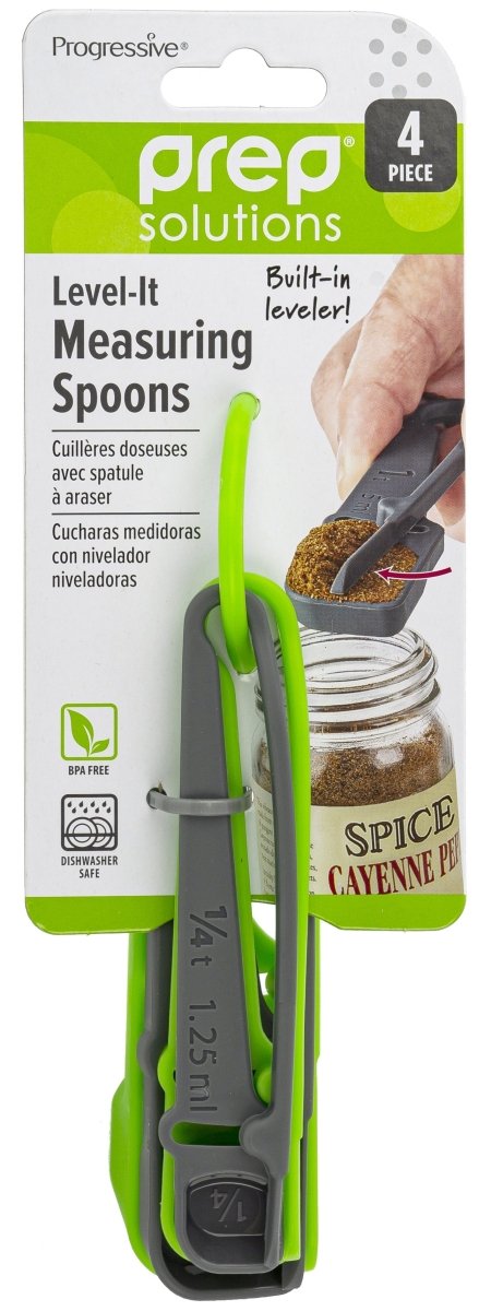 4 Cucharas Medidoras Gris y Verde Varias Medidas Policarbonato Progressive - shop_name