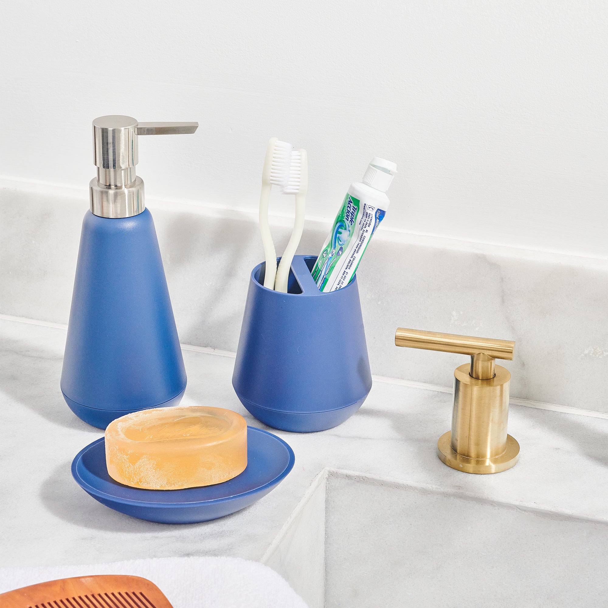 Jabonera para Baño Policarbonato Belize Azul Sttelli