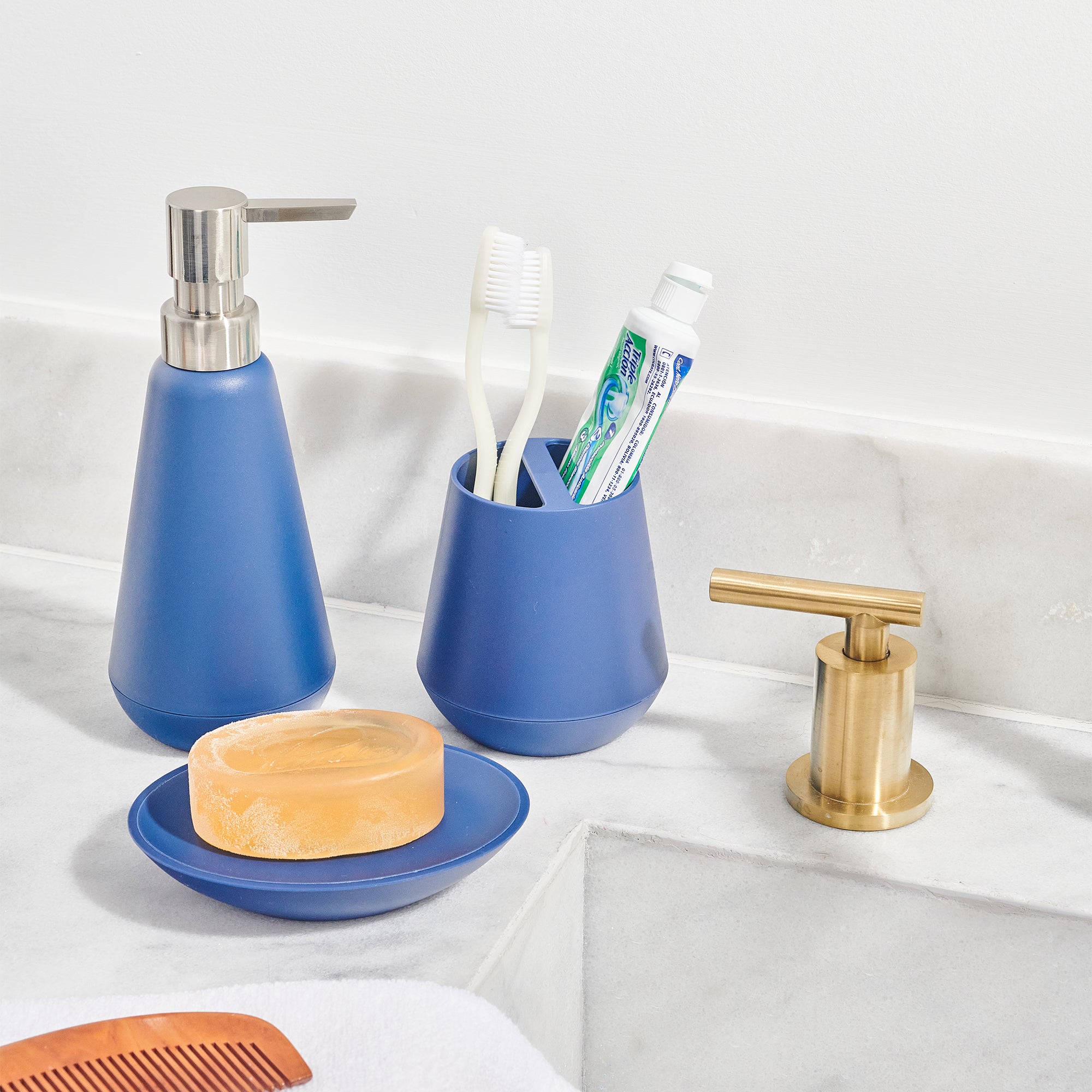 Dispensador para Baño Policarbonato Belize Azul Sttelli