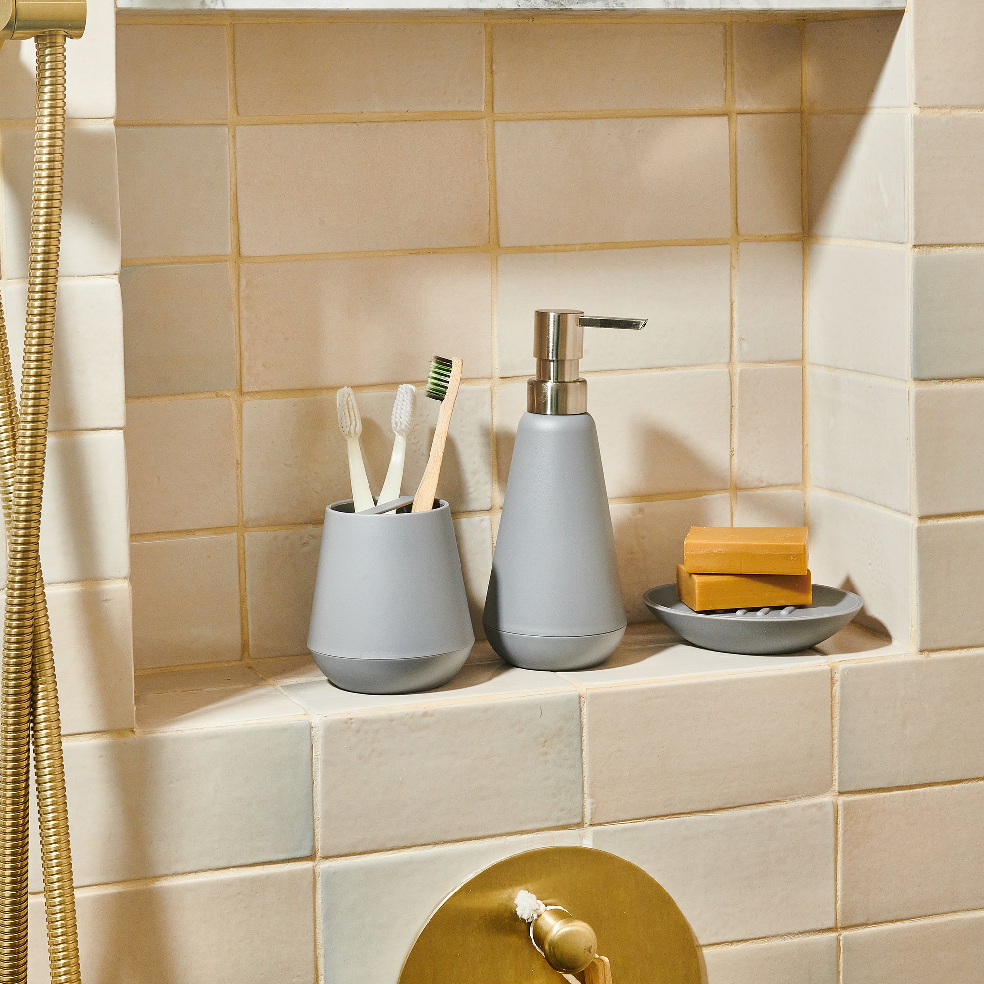 Jabonera para Baño Policarbonato Belize Gris Sttelli