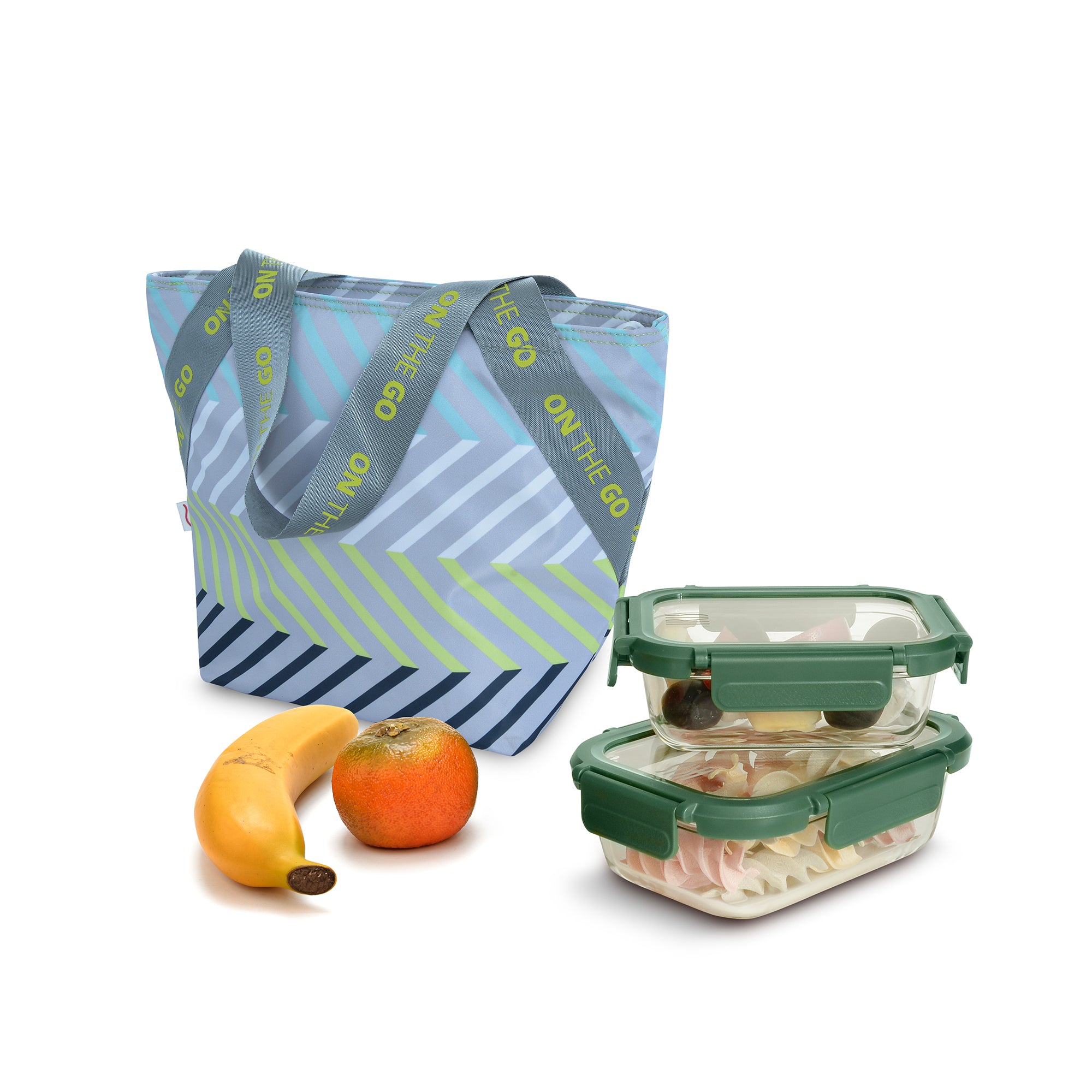 Lonchera Tote 3.7 Lt  On The Go Rayas Azules IRIS Barcelona