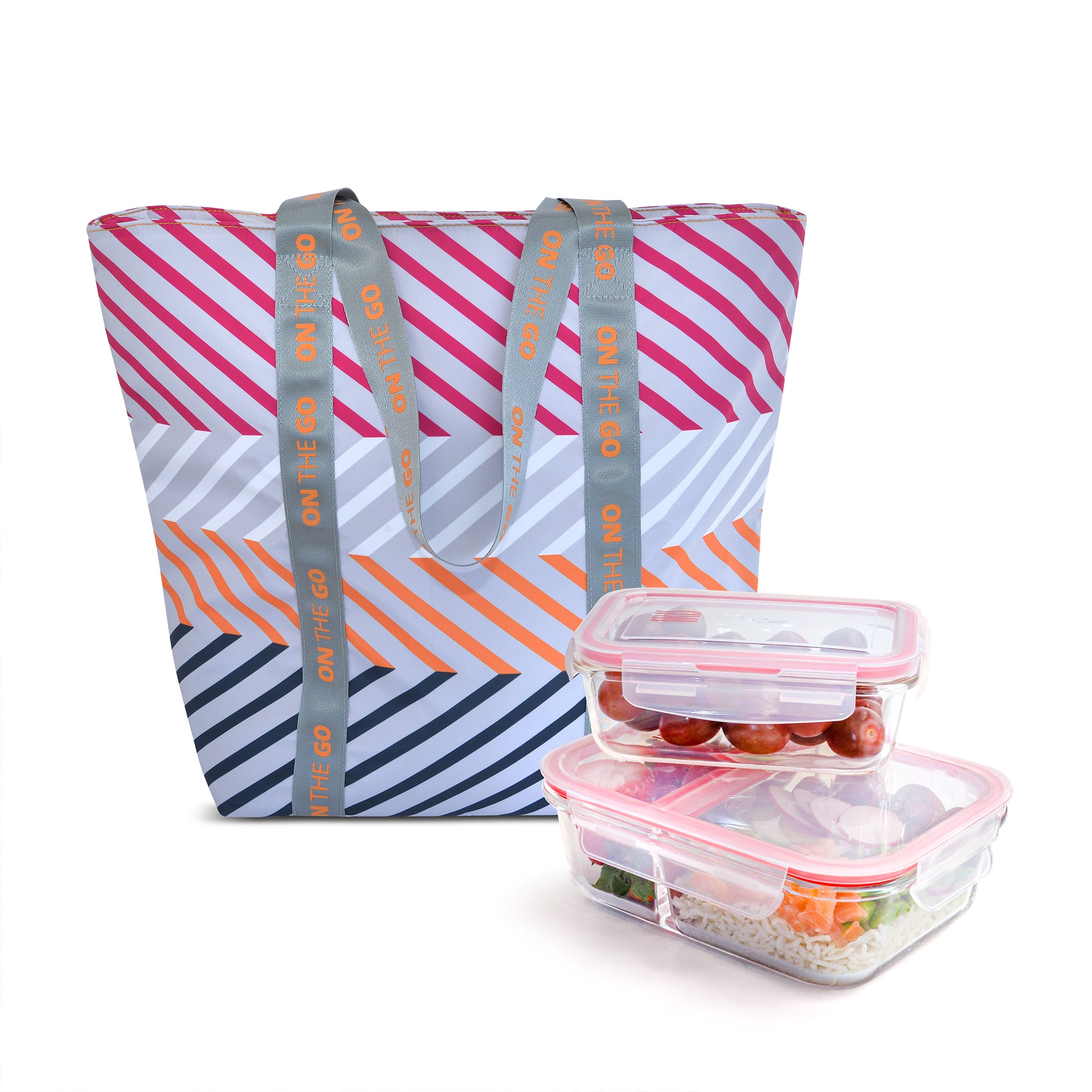 Bolsa On The Go  10 Lt Rayas Rosa IRIS Barcelona
