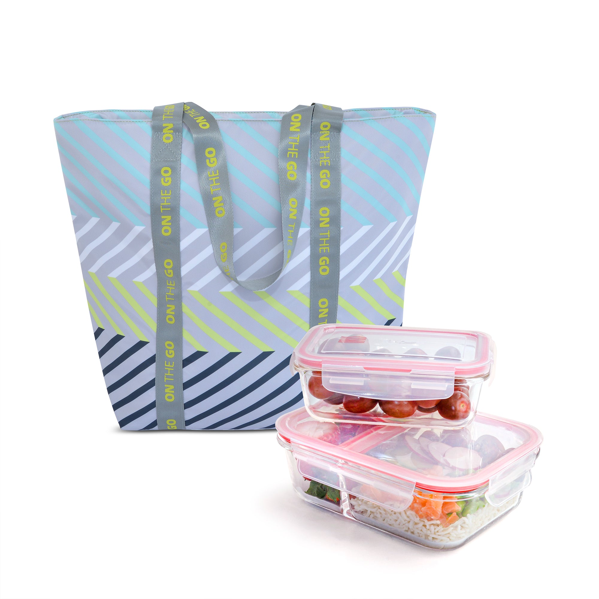 Bolsa On The Go  10 Lt Rayas Azul IRIS Barcelona