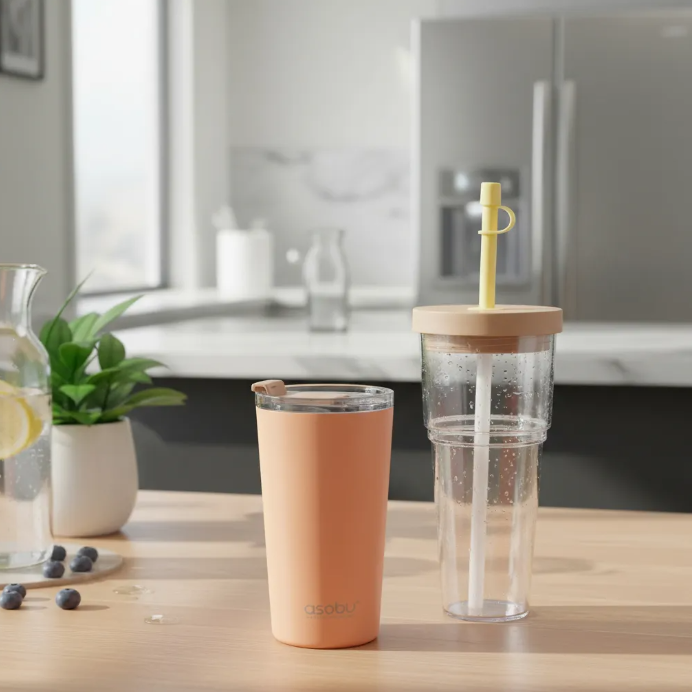 Vaso Termo 2 en 1 Acero Inoxidable Marina Naranja Pastel 845ml/520ml Asobu
