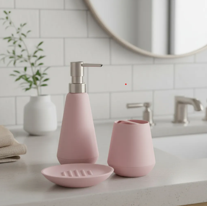 Dispensador para Baño Policarbonato Belize Rosa Sttelli