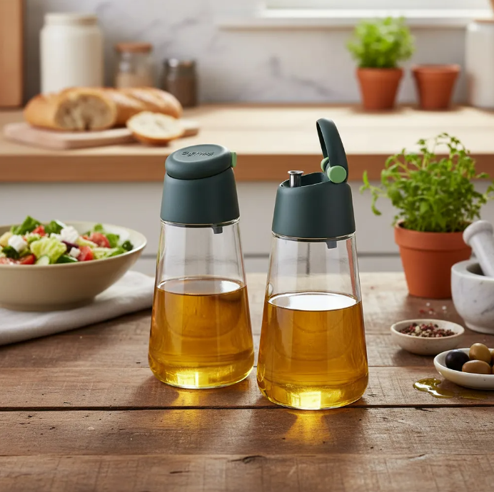 Set de 2 Dispensadores Aceite y Vinagre de Cristal y Policarbonato Lékué
