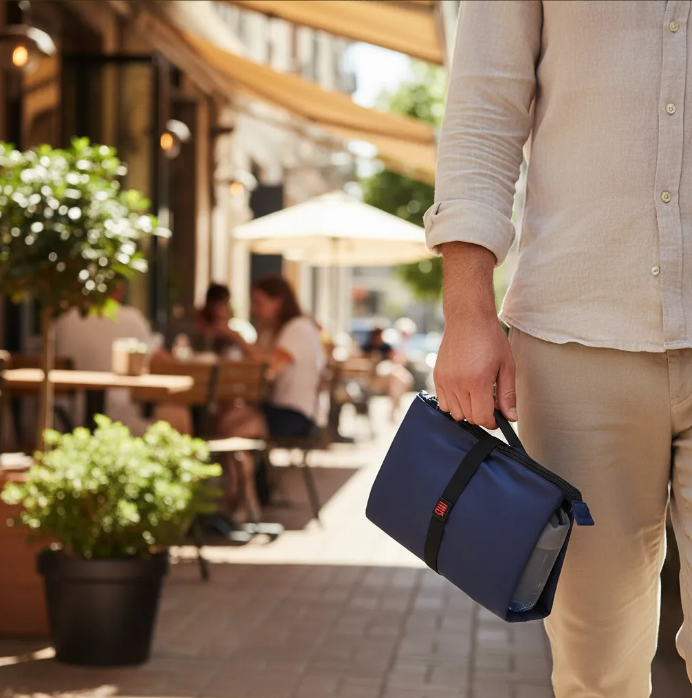 Bolsa Porta Alimentos Snack Bag Soft Azul Iris Barcelona