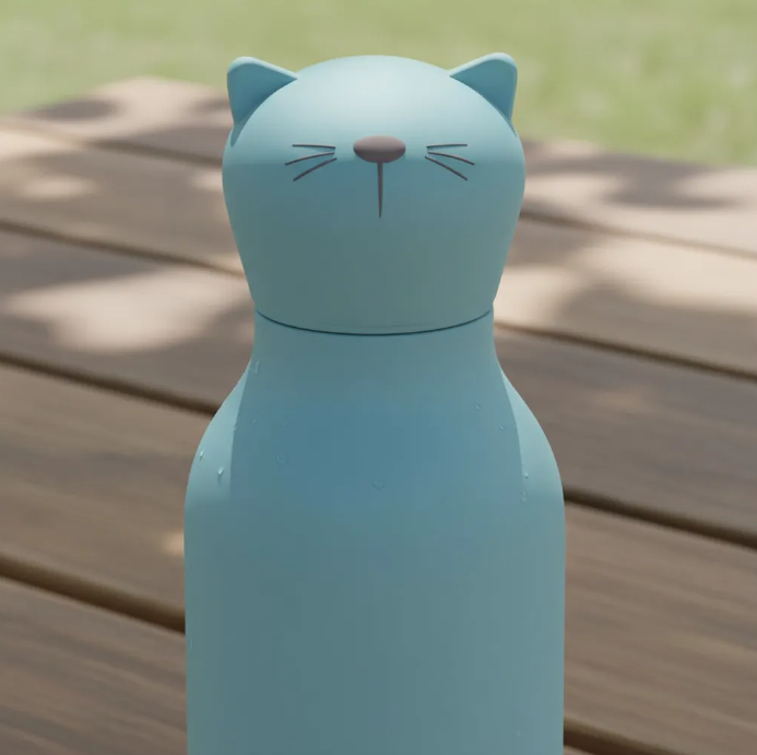 Botella para Agua de Acero Inoxidable Gato Beastie 460ml Asobu