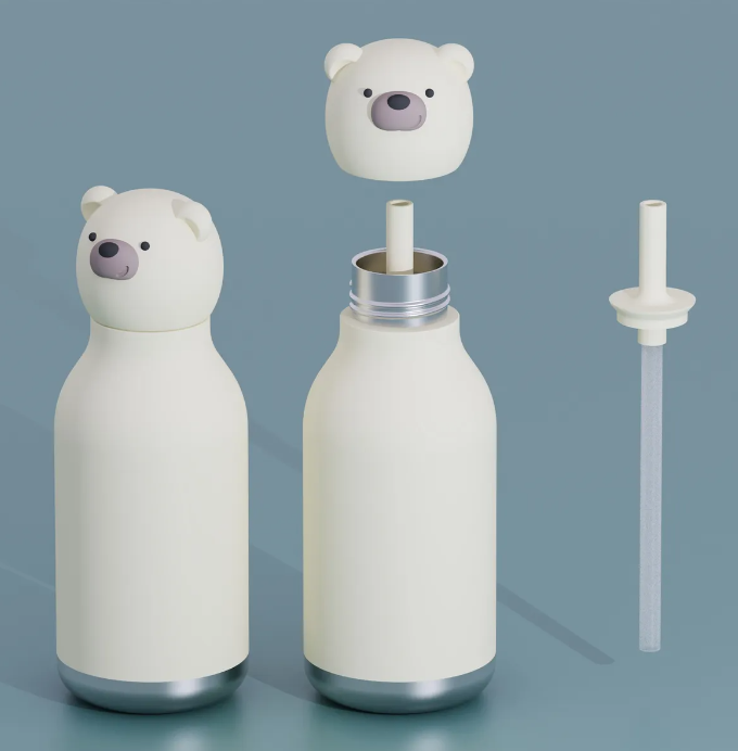 Botella para Agua de Acero Inoxidable Oso Beastie 460ml Asobu
