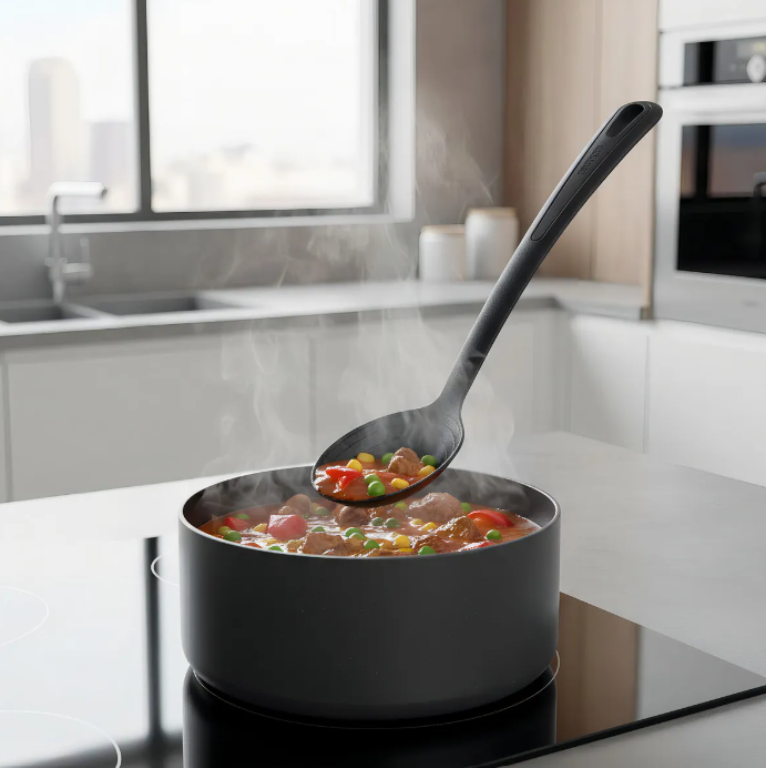 Cuchara para Verdura con Cuchara Ovalada Gentle Plus Pioliamida Negro Westmark