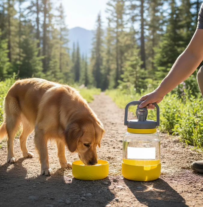 Botella Deportiva 2 En 1 Con Cuenco Para Mascotas Asobu