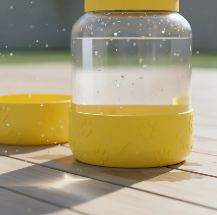 Botella Deportiva 2 En 1 Con Cuenco Para Mascotas Asobu