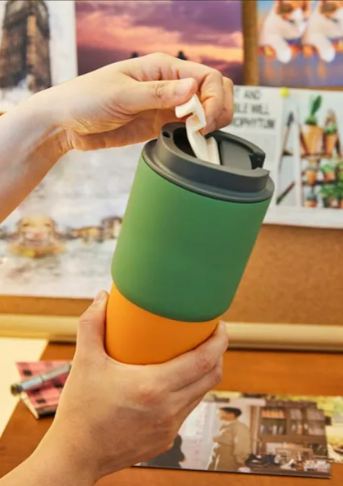 Termo de Acero Inoxidable Doble Pared Pick Me Up Verde Pastel 650ml Asobu