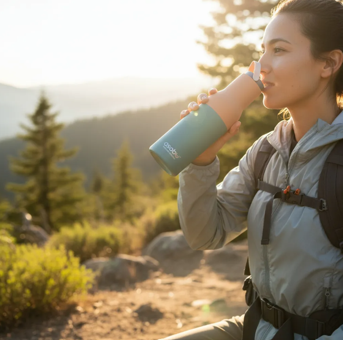 Botella para Agua de Acero Inoxidable Doble Pared Metro Verde Pastel 650ml Asobu