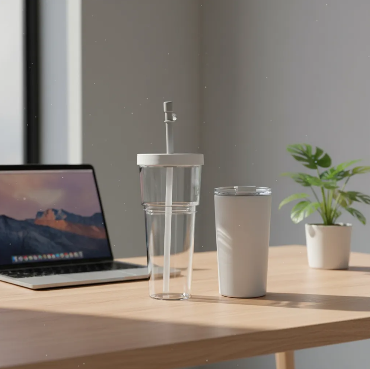 Vaso Termo 2 en 1 Acero Inoxidable Marina Blanco 845ml/520ml Asobu