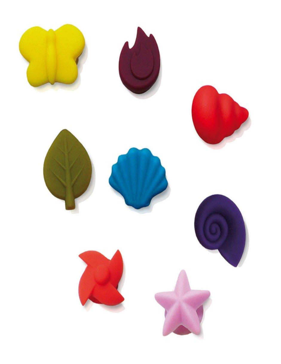 8 Marcacopas con Clip Naturaleza Diferentes Colores Vin Bouquet