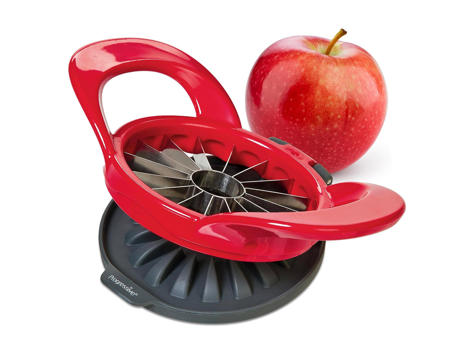 cortador para manzana rojo, cortador manzana, manzana cortador, descorazonador, cortador pera, cortador manzanas rojo, cortador manzana cuchillas afiladas