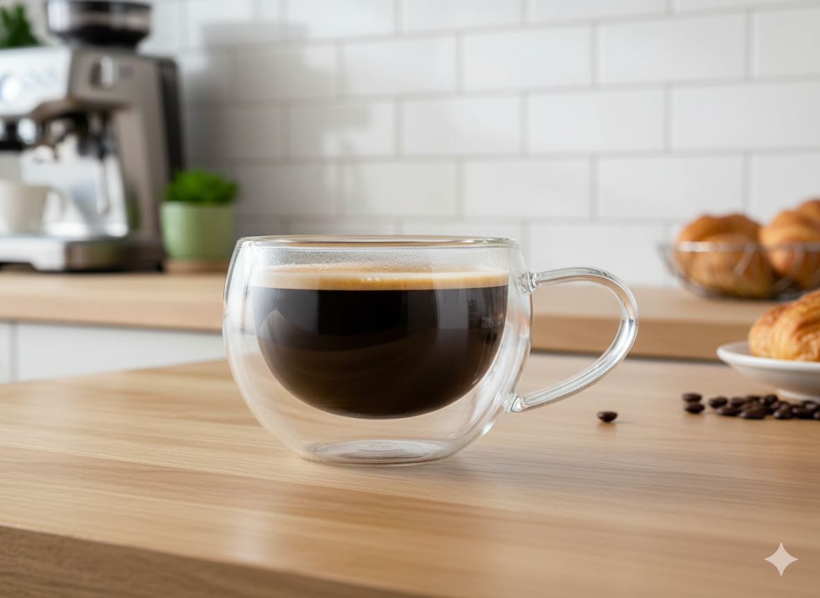 2 Tazas Redondas de Cristal 200 ml Nerthus