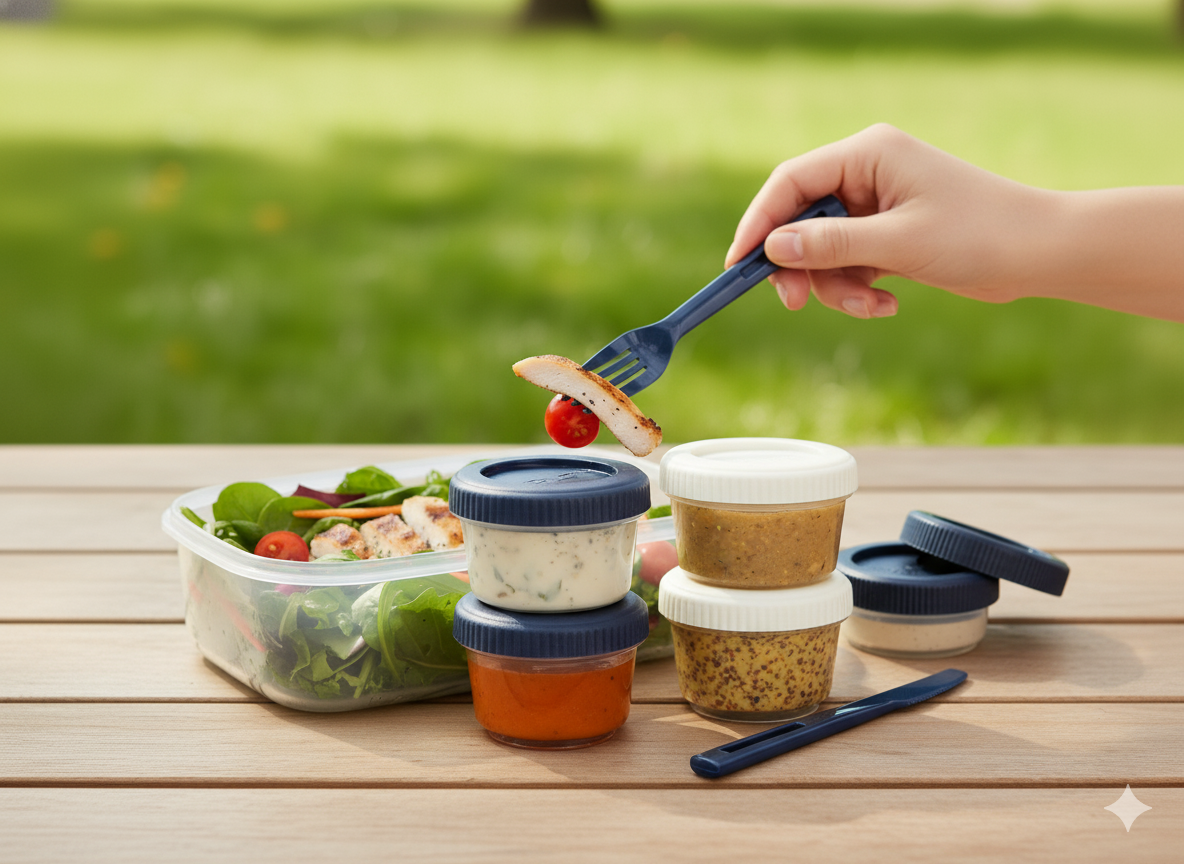 4 Mini Contenedores para Aderezo SnapLock Progressive