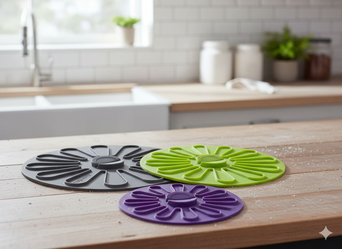 3 Tapas de Silicona Gris, Morado y Verde Progressive