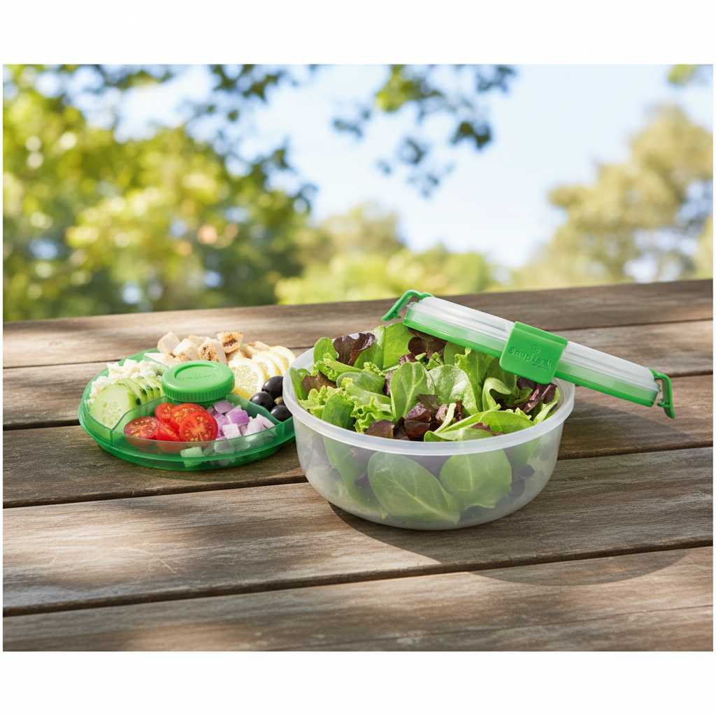 Contenedor Ensalada con Compartimentos Progressive (Colores a Disponibilidad)