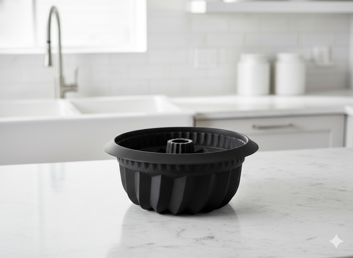 Molde Savarín de Silicona Negro 22 cm con Profundidad Lékué