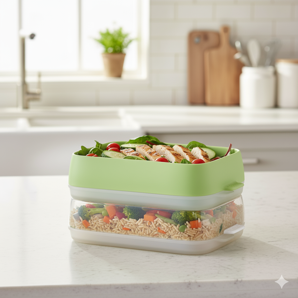 2 Bandejas Reutilizables Selladoras de Silicona Platino y Policarbonato Lékué