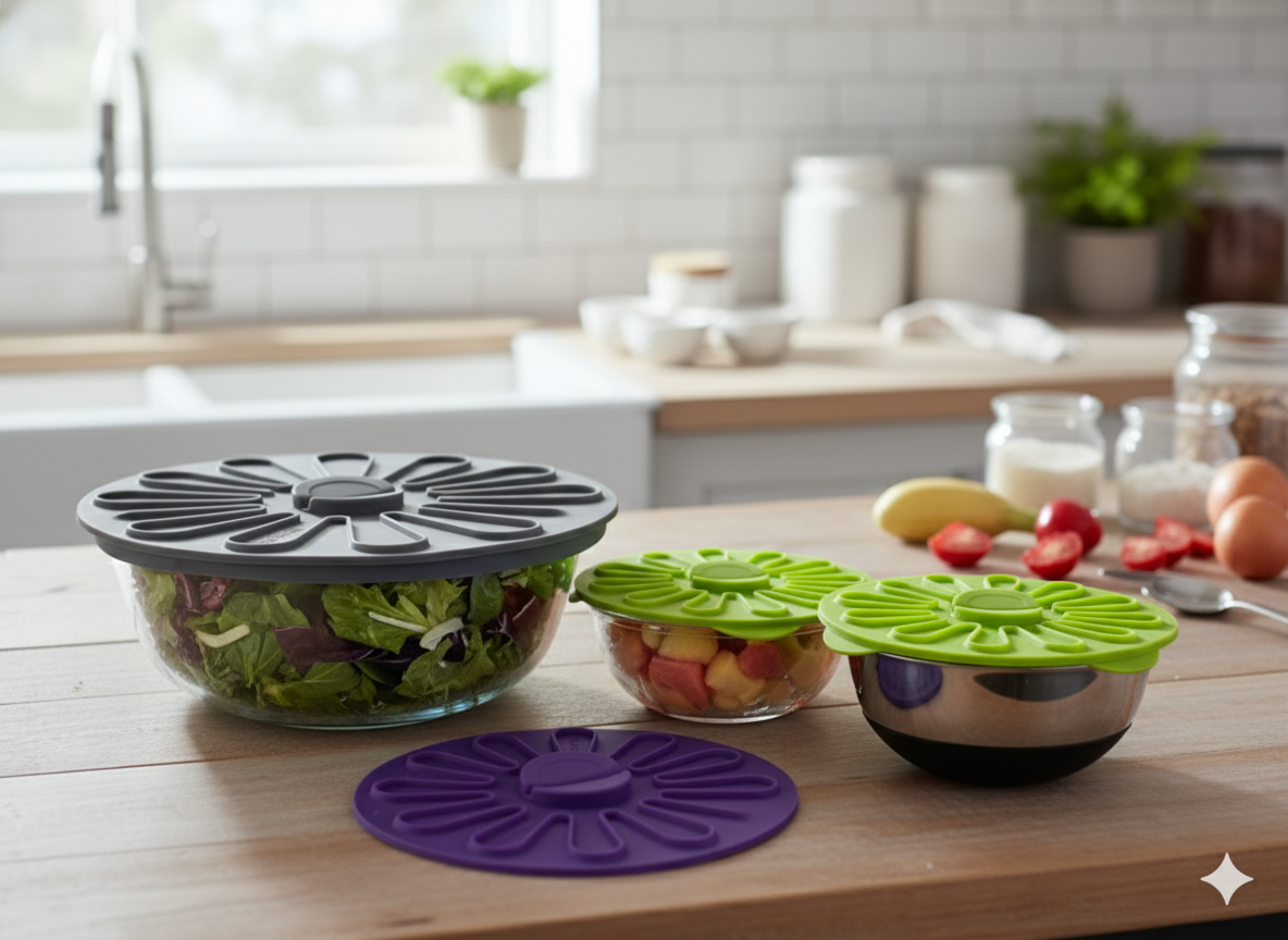 3 Tapas de Silicona Gris, Morado y Verde Progressive