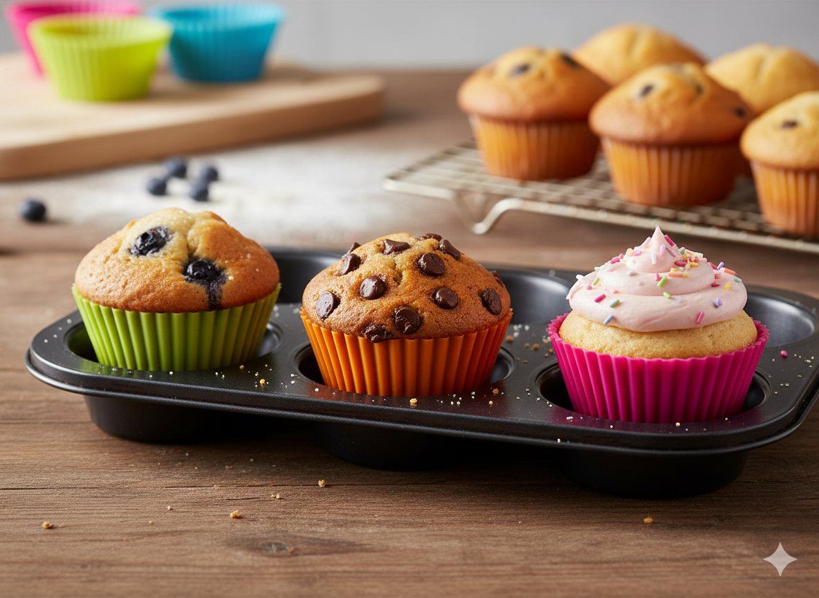 Moldes para Cupcakes de Silicona Platino (6 pzas) Lékué