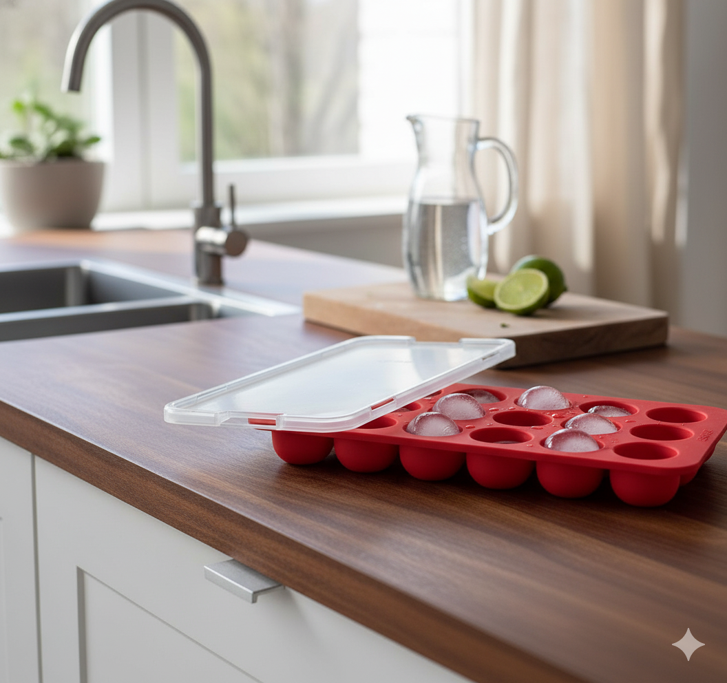 Bandeja Hielos Redondos con Tapa Lékué