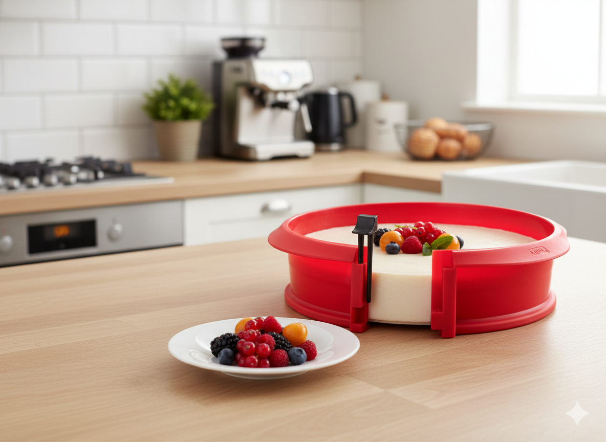 Molde Desmontable Circular Silicona Platino Rojo 23 cm Lékué