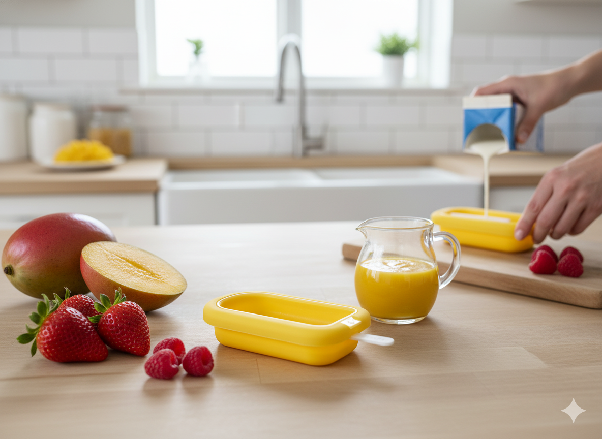 Molde Paletas Silicona Platino Amarillo Lékué