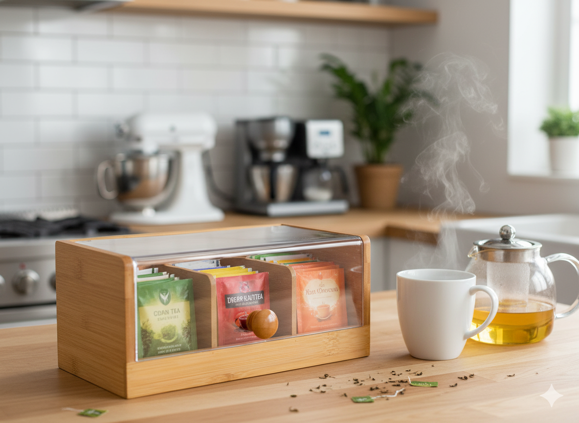 Cajita Bambú para Tés con Divisiones Nerthus