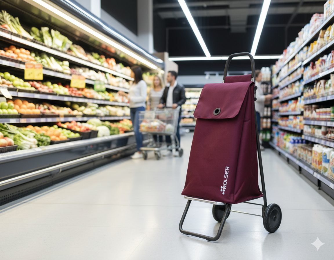 Carro de Compras Akanto MF 4 Ruedas Burdeos - Rolser