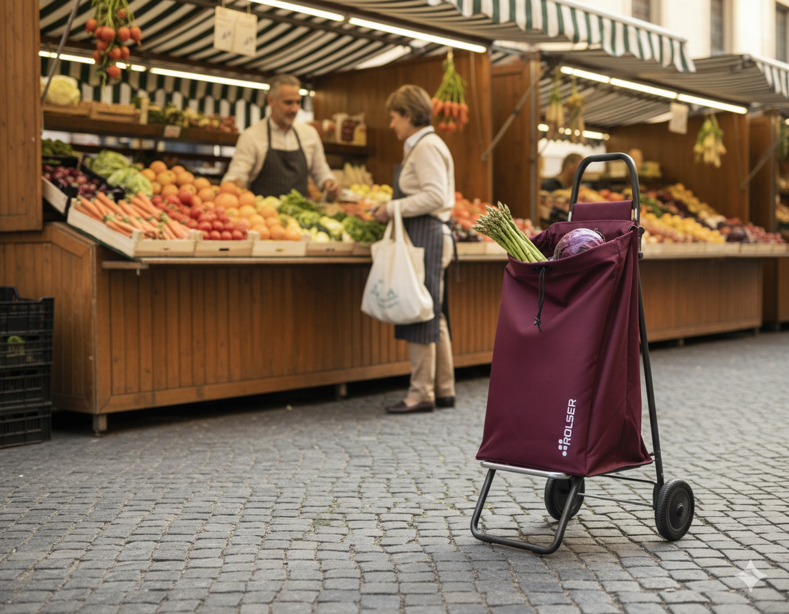 Carro de Compras Akanto MF 4 Ruedas Burdeos - Rolser