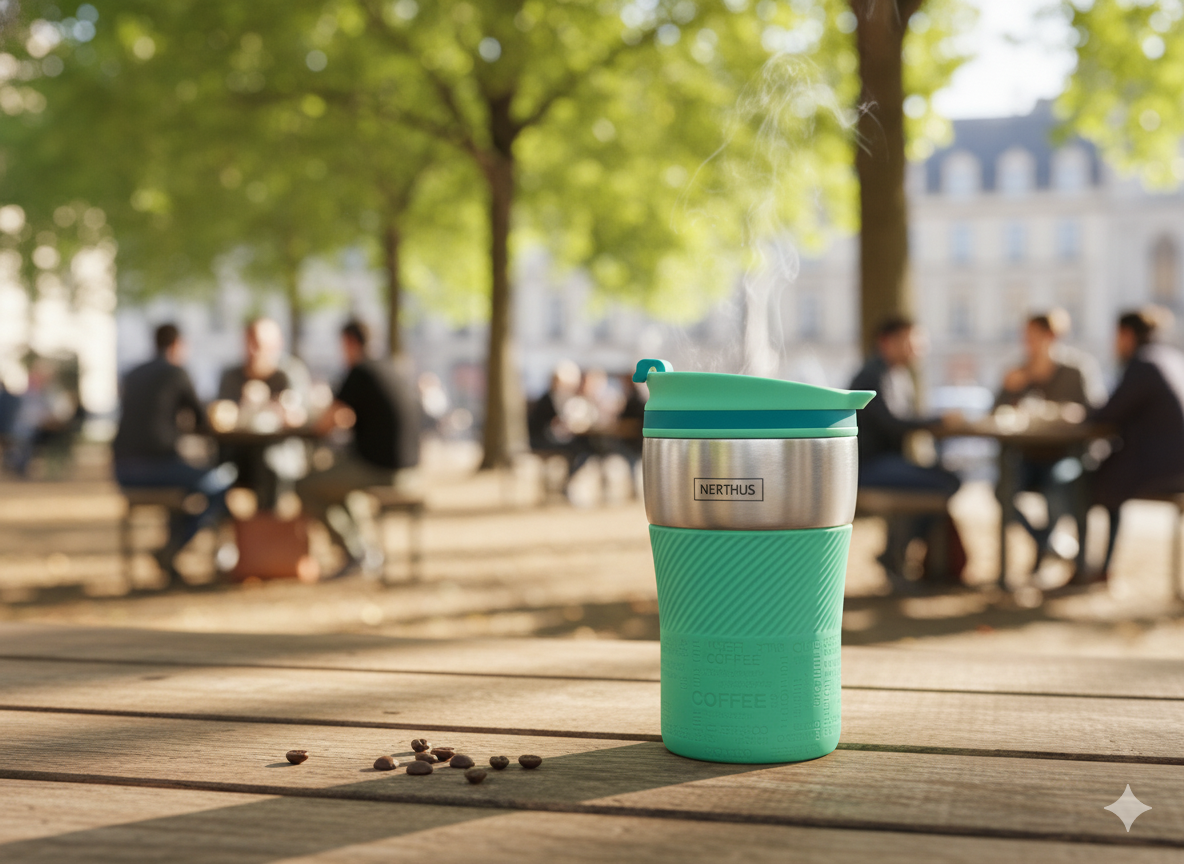 Taza Termo Doble Pared Turquesa 250ml Nerthus