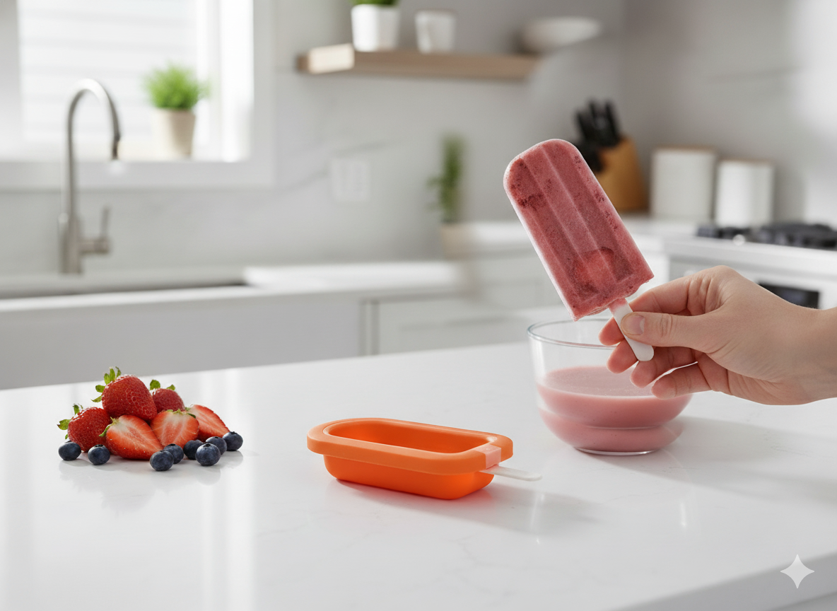 Molde Paleta Silicona Platino Naranja Lékué