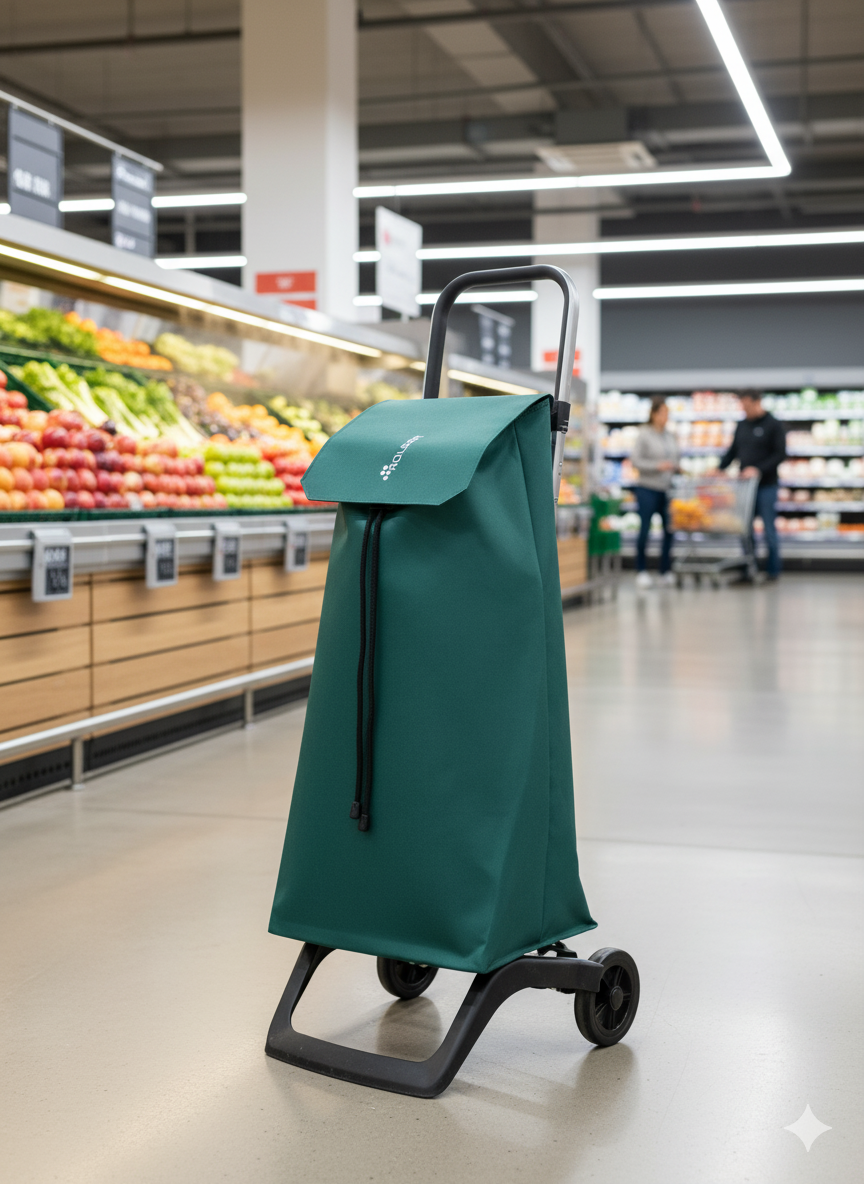 Carrito de Compra Jet, Ligero y Funcional Verde Rolser
