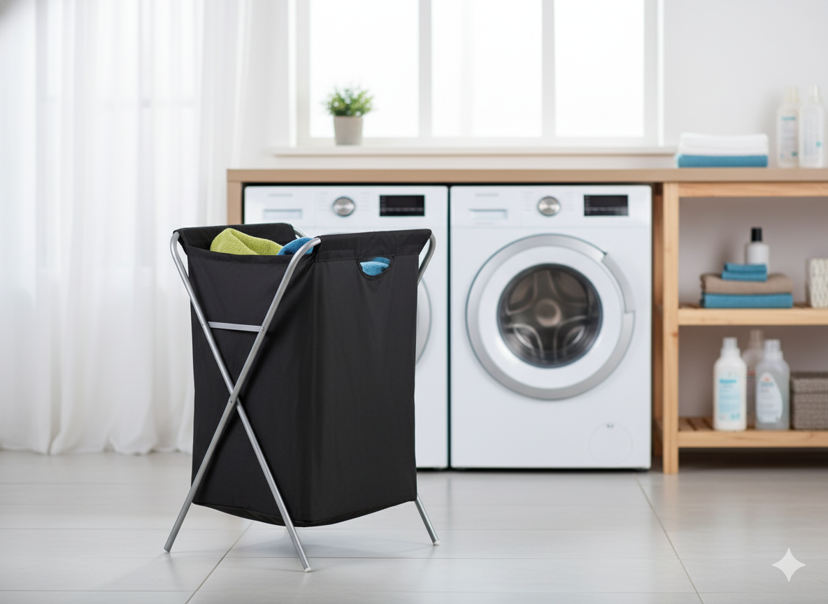 Cesto para Ropa de Acero y Tela Honey Can Do