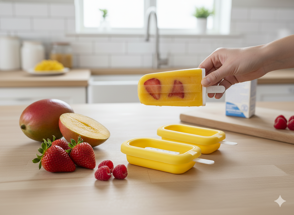 Molde Paletas Silicona Platino Amarillo Lékué