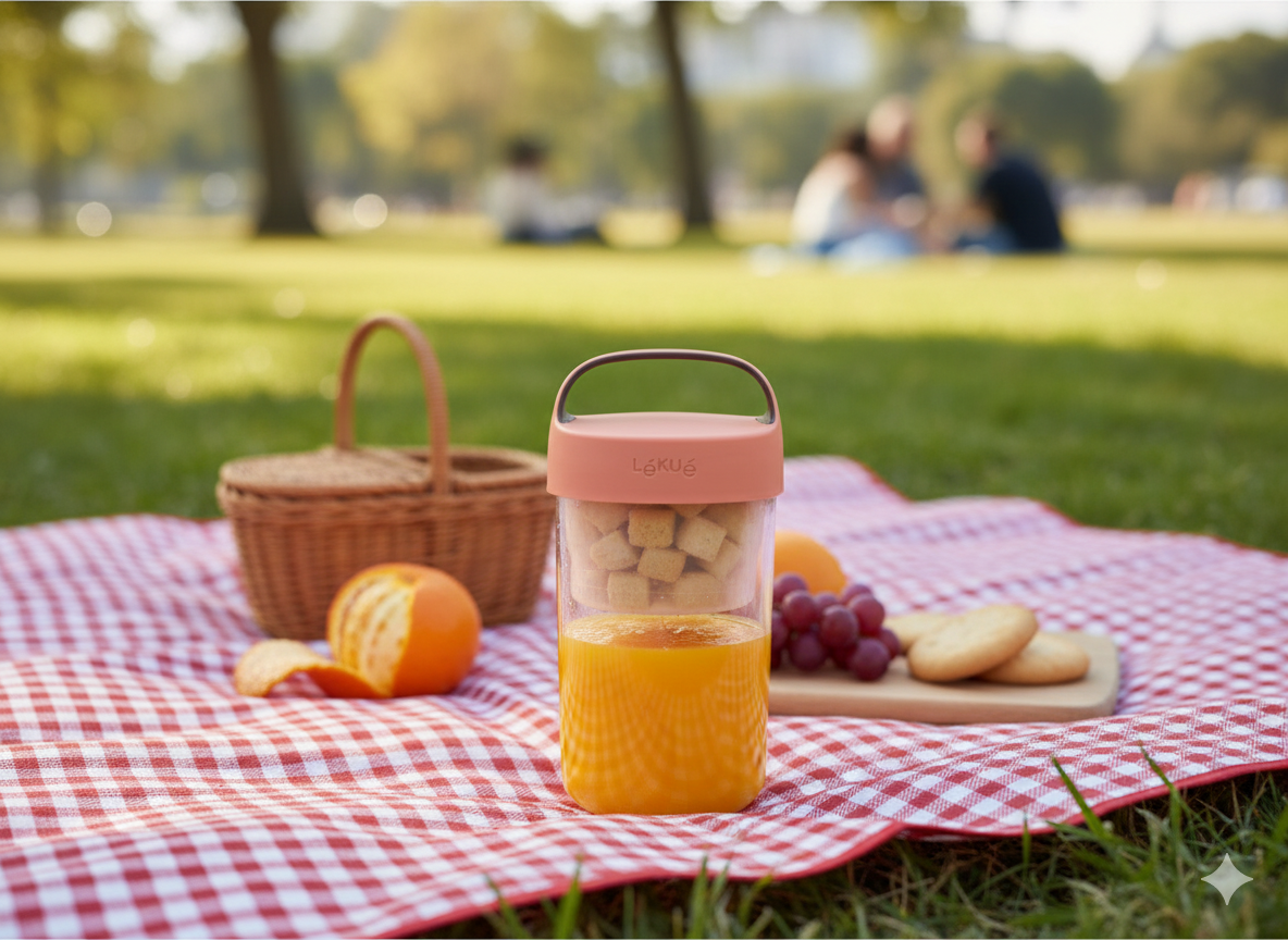 Recipiente para Frutas To Go 600 ml Coral Lékué