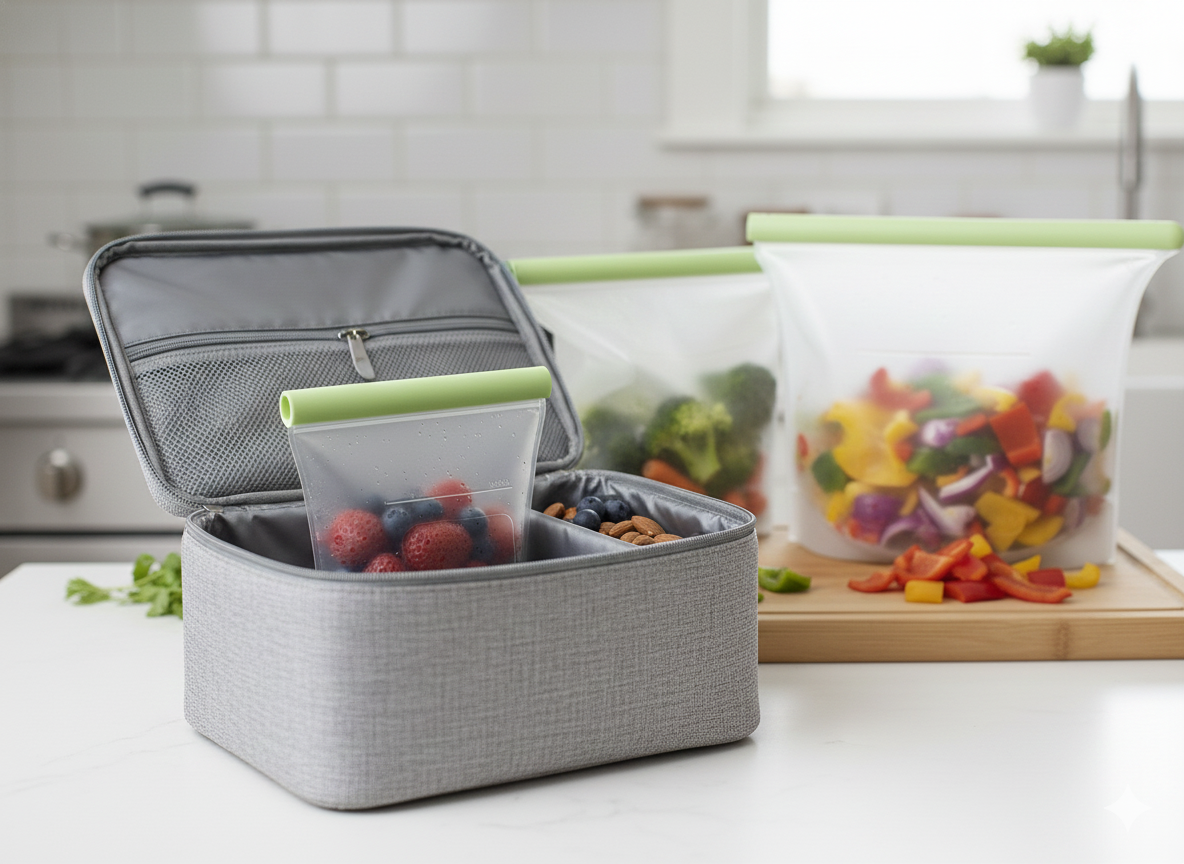 3 Bolsas Reutilizables Silicona Platino Lékué