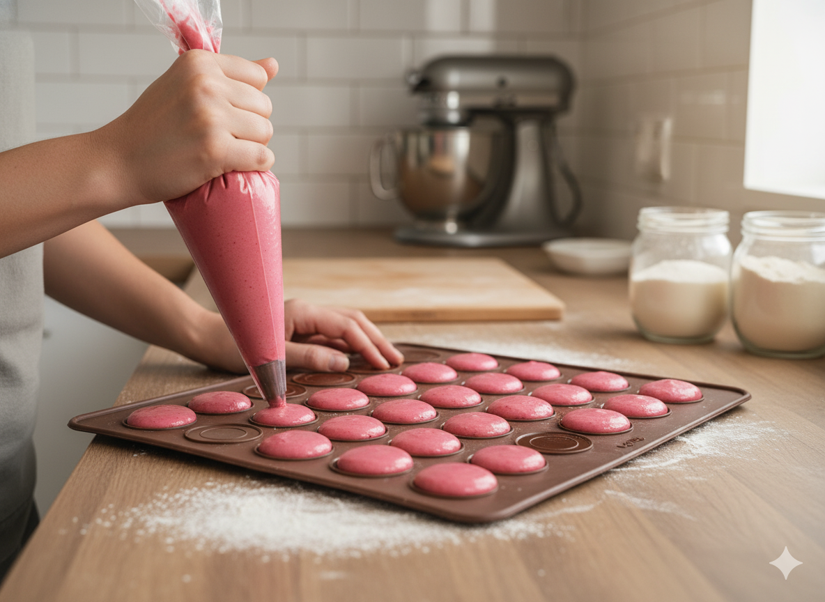 Tapete para Macarons de Silicona Platino de Lékué.