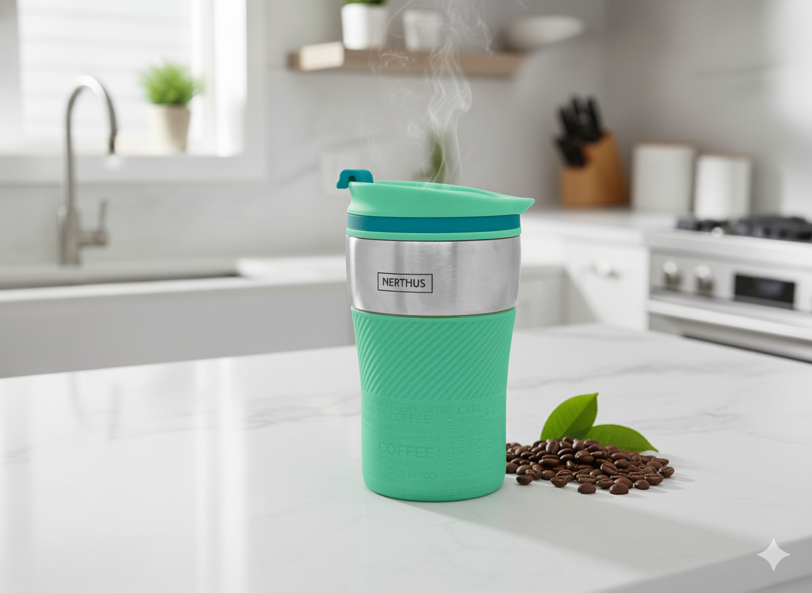 Taza Termo Doble Pared Turquesa 250ml Nerthus